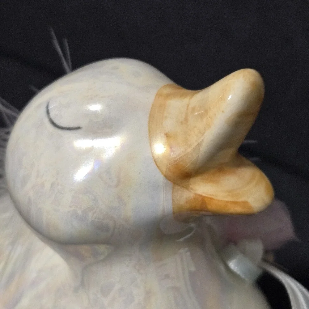 Vintage Enesco Duck Goose Cottagecore Easter Figurine Ceramic Kitchen Decor 1984